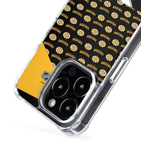 NHL Boston Bruins Pattern iPhone 15 Pro MagSafe Case